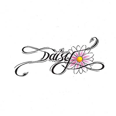 Daisy Flower Feminine On Back Design Water Transfer Temporary Tattoo(fake Tattoo) Stickers NO.10702